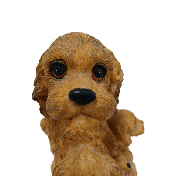 Cocker Spaniel Music Box Mother Dog Puppies Puppy Love Realistic Figurine Works - Picture 8 of 16